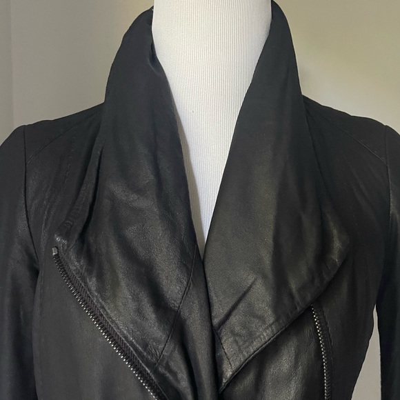 Vince Light Weight Leather Scuba Jacket - Picture 3 of 6